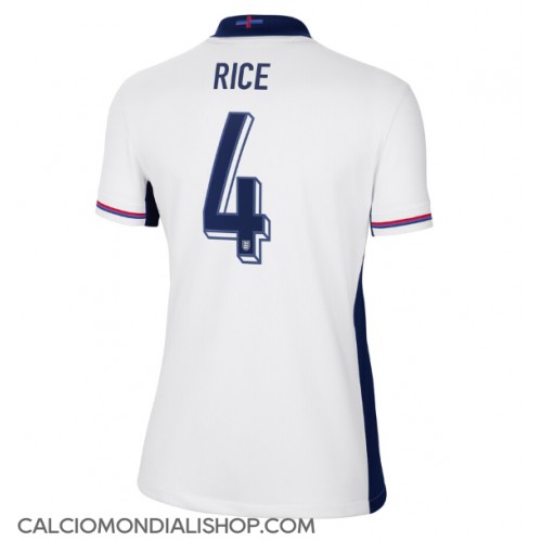 Maglie da calcio Inghilterra Declan Rice #4 Prima Maglia Femminile Europei 2024 Manica Corta